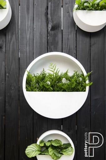 Pottery Pots plantenbak Wally (hanging) M glossy White ø50x10 cm ~