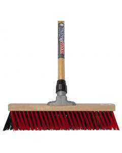 X-bezem buiten kunststof haren incl. steel ~