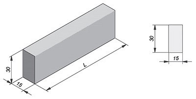 Opsluitband grijs 100x30x15 cm. vlak type Ic1 ~