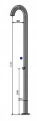 Calvus design buiten douche enkele aansluiting ~