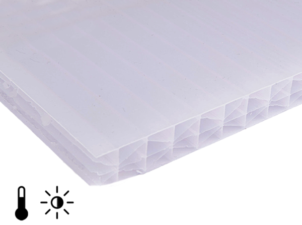 Polycarbonaat plaat X-Structuur 16mm opaal 980x4000 mm ~