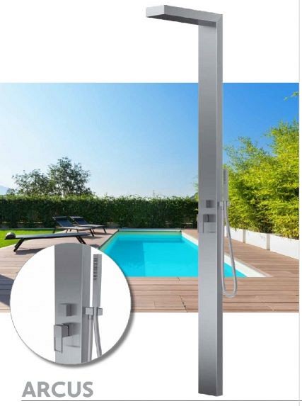 Arcus design buiten douche koud-warm met handdouche ~