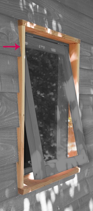 Douglas stelkozijn universeel t.b.v. raam, kleurloos geïmpregneerd. ~