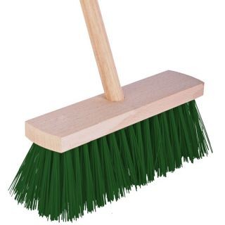 Bezem groen nylon compleet 28 cm ~