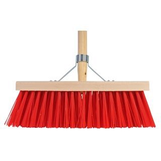 Bezem kunststof rood incl. steel 35 cm ~