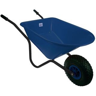 Kinderkruiwagen blauw/zwart metaal/kunststof ~