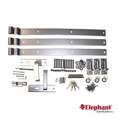 Beslagset "Design" (tbv WPC tuindeur) [aluminium] bc ~