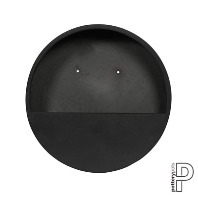 Pottery Pots plantenbak Wally (hanging) M Fiberstone Black ø50x10 cm ~