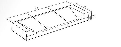 Inritblok Midden 18x50x50cm - Aansluiting op 18/20 trottoirband - Visbek ~