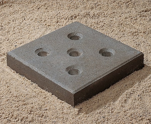 Boomtegel 30x30x6 met facet met gaten (stoeptegel) ~