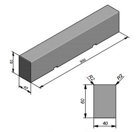 Beam Soft - Afgeronde Hoeken 300X40X60 Grey Velvet (prijs af fabriek) ~