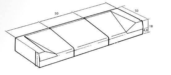 Inritblok Rechts 18x50x50cm - Aansluiting op 18/20 trottoirband - Visbek ~