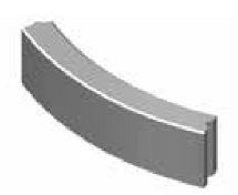 Bochtband grijs 78,5x20x10 cm. R=0,5 hd ~