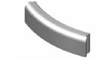 Gazonband/bochtstuk grijs 78,5x20x10 cm. R=3u vb ~