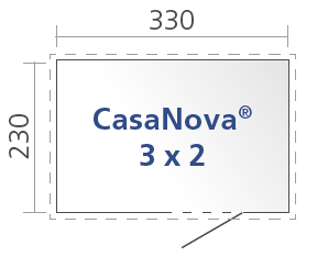 CasaNova 3x2, draairichting links donkergrijs metallic ~