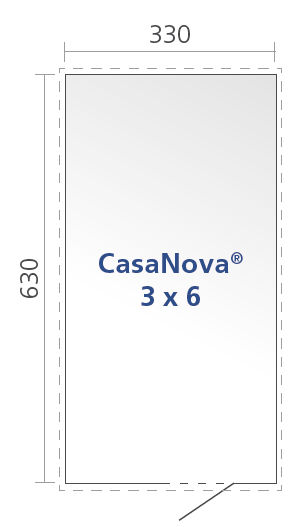 CasaNova 3x6, draairichting rechts, donkergrijs metallic ~