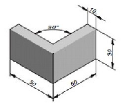 Opsluitband hoek grijs 50/50x30x10 cm. vlak type Id1 ~