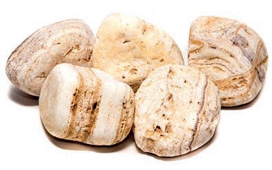 Half-Edelsteen Angel getrommeld ca. 1,5 kg (geel-creme geband) ~