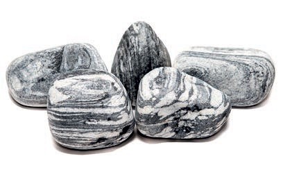 Half-Edelsteen Zebra getrommeld ca. 1,5 kg (zwart-wit gestreept) ~