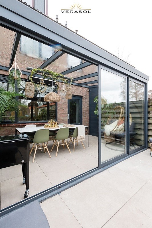 Alu.Schuifpui Cube Type FS S3 (3 rails) 4500Bx2400H mm voorzien van slot kleur: n.t.b. ~