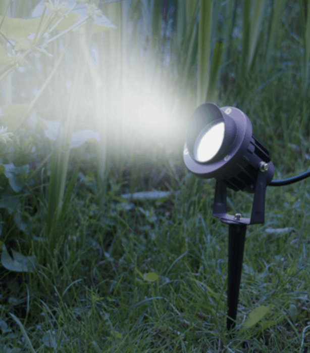 Tuinspot Alu met grondpin Zwart LED lamp 7W 230V - Warm White ~