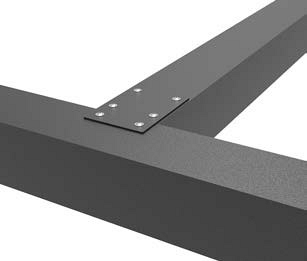 Luxxout pergola koppelplaat ligger profiel 100x100 mm. Kleur: Antraciet ~