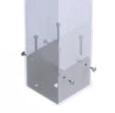 Luxxout pergola voetplaat inwendig profiel 100x100 mm. Kleur: Antraciet ~