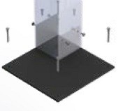 Luxxout pergola voetplaat midden/hoek profiel 100x100 mm. Kleur: Antraciet ~