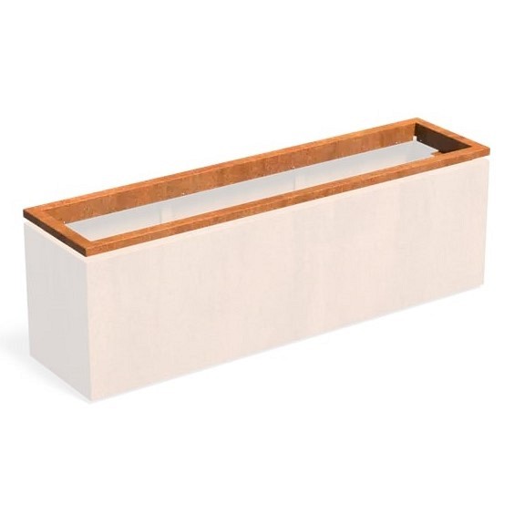 CorTen In-Lite Ready plantenbak (LxBxH) 200x50x9,1 cm. (2 mm.) ~