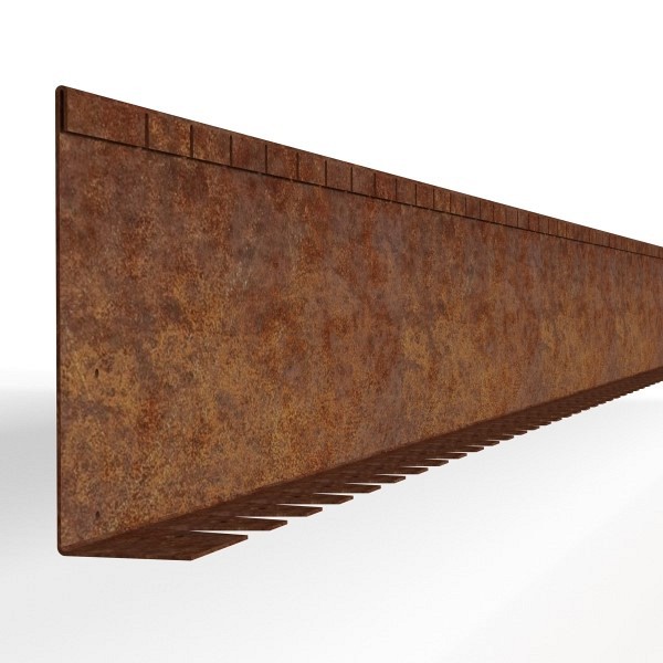 CorTen kantopsluiting Single flex met voet