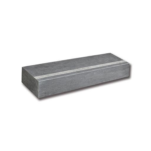Spotted Bluestone traptrede gezoet + anti-slip rand hoekstuk 50/35x15 cm. ~