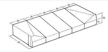 INVINRB 13/15 20/10x60x30 li grijs vis ~