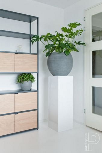 Pottery Pots plantenbak Abby S Horizontal Ridged Grey hoogte: 20 diameter: 23~