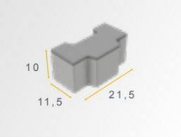 GRASKEI 21,5x10,5x10 cm Grijs ~