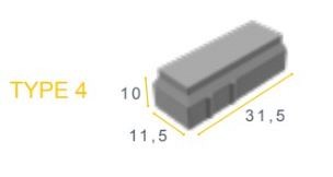 NCB 31,5x11,5x10 t4 ver grijs ~