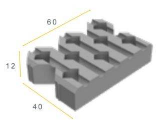 Grasbetontegel 60x40x12cm Type B Grijs Afw 3Stx8L ~