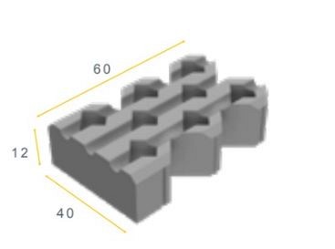 Grasbetontegel Type C Grijs 60x40x12 cm ~