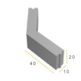 Opsluitband hoek 135° grijs 40x20x10 cm. hd ~