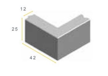 Opsluitband hoek grijs 45/45x25x12 cm. ~