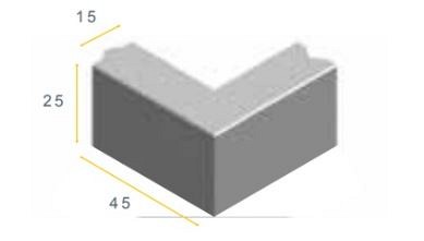 Opsluitband hoek grijs 25x15 cm. vb ~
