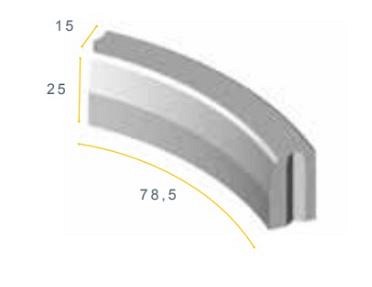 TROB 13/15x25x78,5 3i grijs vis ~