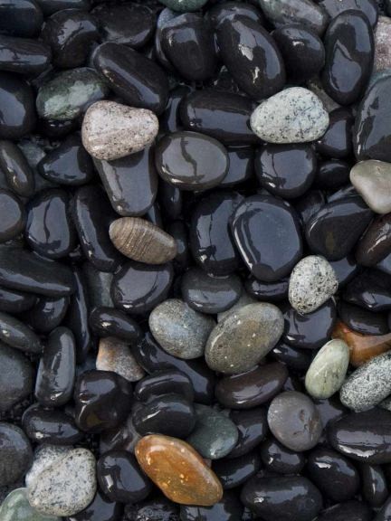 Beach Pebbles zwart (Castle Black) 5-8 mm. - 0,7 m³ BigBag á 1250 kg. ~