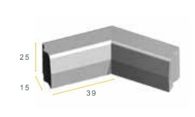 Trottoirband Hoekstuk visbek 13/15x25x38cm. 135º inwendig grijs ~