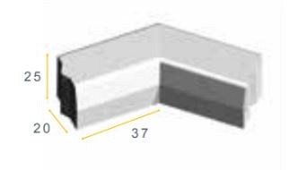 Trottoirband hoekstuk visbek KOMO 135° inwendig grijs 18/20x25x37 cm ~
