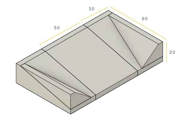 Inritblok Links 65x20x30cm - Aansluiting op 18/20 trottoirband - Visbek ~