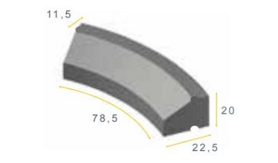 RWSB 11,5/22,5x20x78,5 4i grijs vis ~