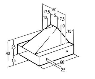 Schrikblok 60x50x40 grijs ~