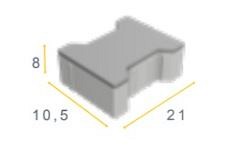 H-Profiel Grijs 21x10,5X8 cm, Machinaal pakket, 36 steens, KOMO keur, basic Grijs ~