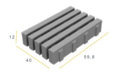 EcoStrook grijs 60x40x12 cm. ~