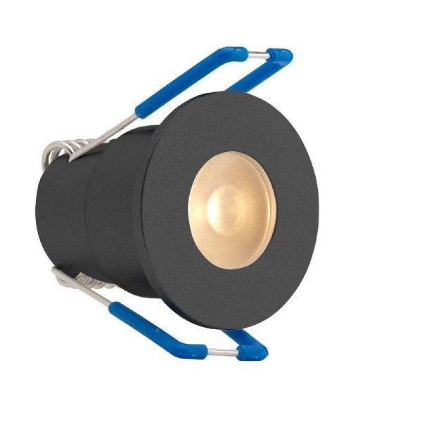 LED 12 st veranda inbouwspot Valencia BLACK, warm wit incl.: afstandsbediening, trafo en bekabeling~
